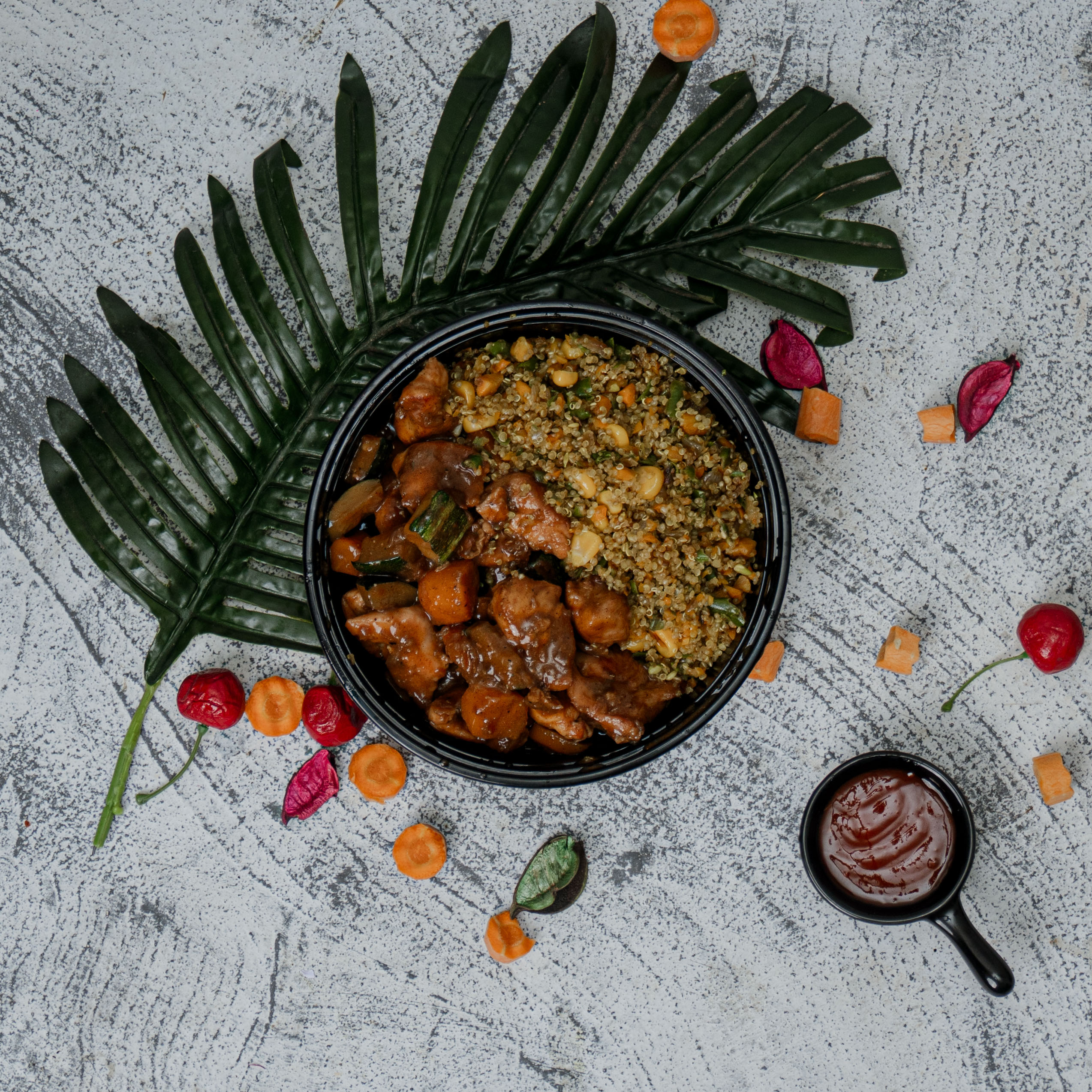 Stir fry quinoa/ chicken breast sauce